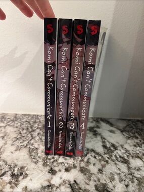 Komi Can’t Communicate Volumes 1-4 - Manga Set (Black/Burgundy Spines)